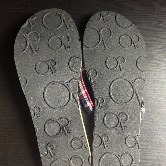 VINTAGE OP FLIP FLOPS SIZE 8 WOMANS/PLAID STYLE - Picture 4 of 5